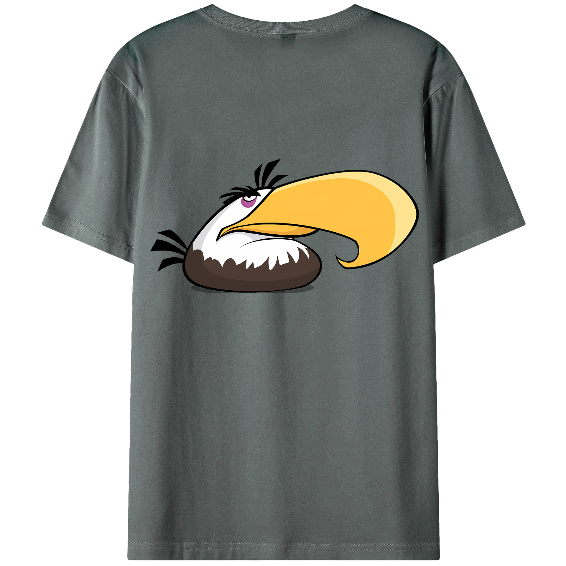 （画像用） Angry Birds アングリーバード 綿100％ メンズ半袖Tシャツ（バックプリント） 通気性